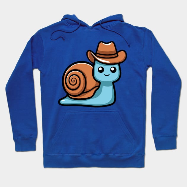 Cowboy Snail! Kawaii Snail Cowboy Hoodie by Cute And Punny